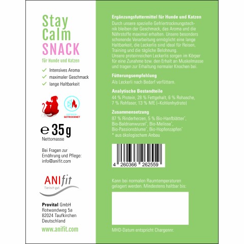 Cat Dog Accessories Snacks Stay-Calm-Snack 35g 1 Piece -3- Anifit